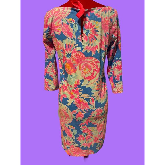 Lilly Pulitzer Women's Pink Bay Dreamin 3/4 Sleeve Size Medium Dress - Picture 2 of 5